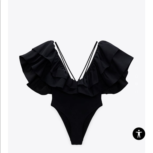 SWIMSUIT / TOP WITH MAXI RUFFLE - Picture 2 of 6